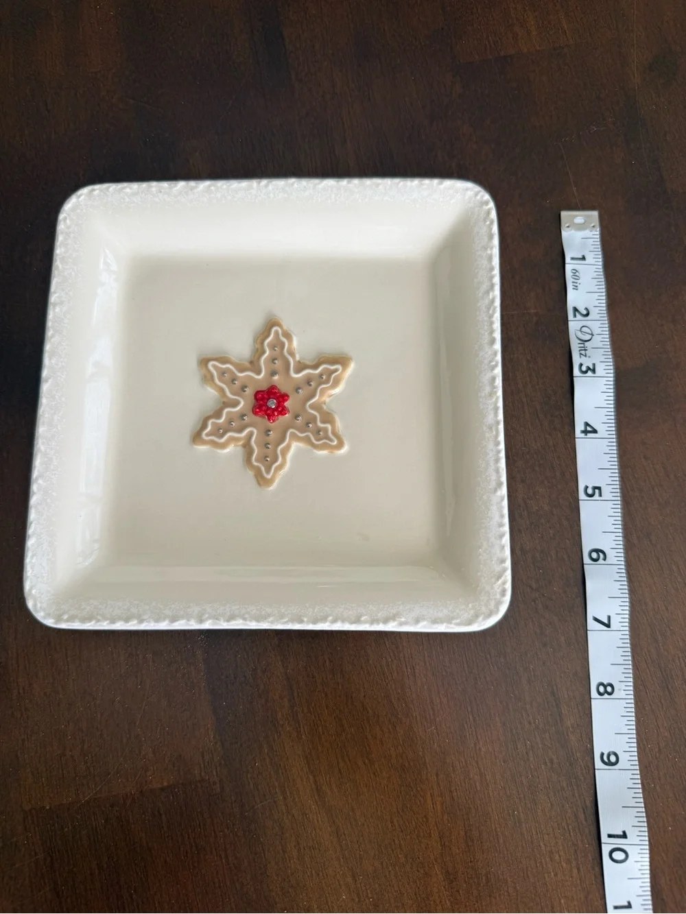 Hallmark Christmas Snowflake Cookie Platter Recipe Plate 7” Ceramic Holiday